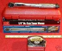 NEW 1/4 Drive Click Torque Wrench 20 200 inch/# Ratcheting Reversing 