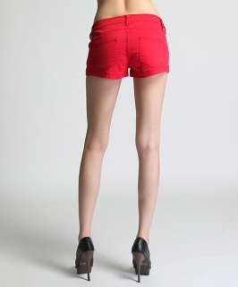   Colored SKINNY JEAN SHORTS Low Rise Stretch Denim Cropped Short Pants