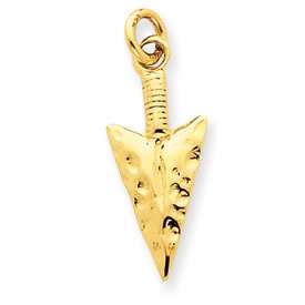 14K Gold Arrowhead Charm FREE WORLWIDE SHIPPING   