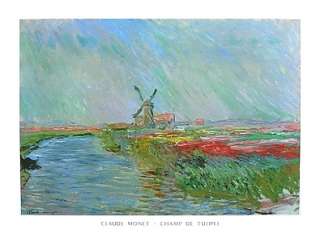 Claude Monet Poster Kunstdruck Windmühle & Alu Rahmen  