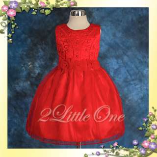Red Baby Wedding Flower Girl Party Dress Size 18m 24m  