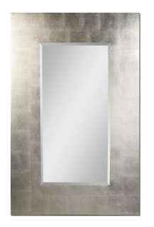 Contemporary Silver Frame Bathroom Mirror Rectangular  