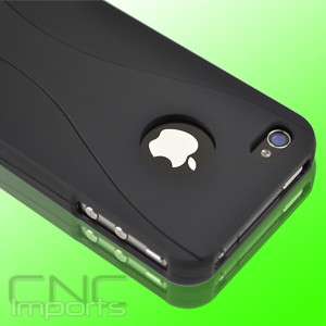 BLACK 3 PIECE HARD CASE COVER SKIN FOR APPLE IPHONE 4 4S  
