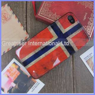 Retro Unique Slim flag Norway Skin Hard case cover for iphone 4 4s 