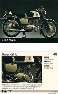 1962 Honda CB 92 Motorcycle   Engine 125cc 2 Cylinder Features 