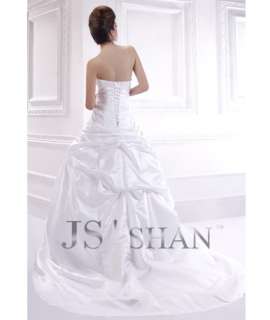 SALE White A Line Layered Strapless Satin Bridal Gown Wedding Dress 