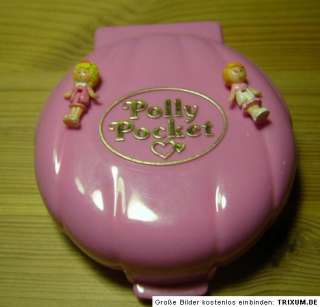 Polly Pocket ♥ Mini Cafe Muschel Dose ♥ 2 Pollys  