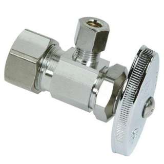   in. OD Compression Outlet Chrome Plated Brass Multi Turn Angle Valve