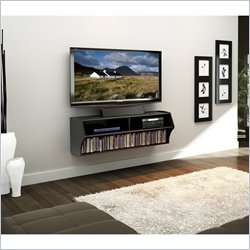  Altus Wall Mounted Home Entertainment Console Black TV Stand  