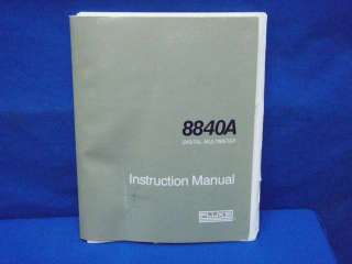 Fluke 8840A Digital Multimeter Instruction Manual  