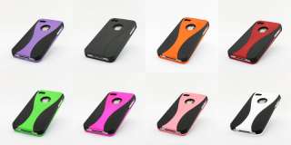 IPHONE 4 4G HARD BUMPER CASE COVER + FREE SCREEN PROTECTOR DUAL COLOUR 