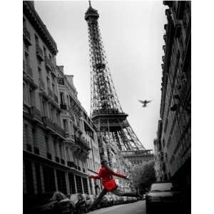 Paris   Eiffelturm, Mädchen Mit Roter Jacke Mini Poster (50 x 40cm 