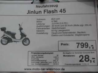 Jinlun Flash 45 Neufahrzeug in Niedersachsen   Wiesmoor  Motorroller 