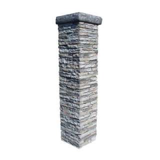 Stacked Stone 53 In. x 15In. x 15 In. Gray Column, Includes Blue Stone 