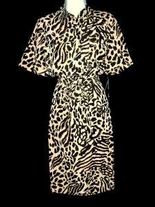 NWT $79 CHARTER CLUB leopard safari career shirt dress  