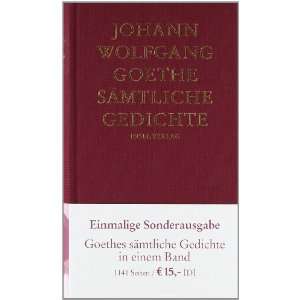 Sämtliche Gedichte  Johann Wolfgang Goethe Bücher