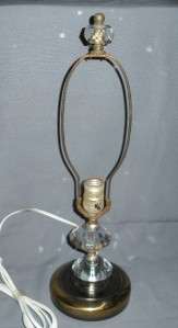 HAND CUT LEAD CRYSTAL METAL VINTAGE TABLE LAMP ELECTRIC  