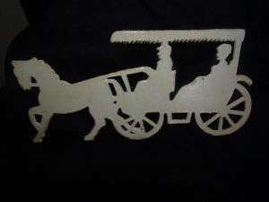 Vintage Metal Horse and Carriage House/Wall Plaque  