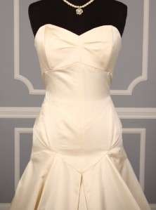Monique Lhuillier Jacinda Couture Bridal Gown Silk Ivory Strapless 