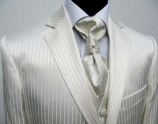 MUGA Herren Hochzeitsanzug, Creme/Ivory, verfügbare Größen 44 64 