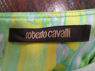 Roberto Cavalli Neon Multi Color Spaghetti Strap Bustier Style Dress 8 