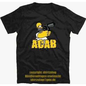 ACAB homer springfield punk T Shirt S XXL best quality  