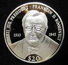   SILVER $20 Franklin D. Roosevelt coin   ** COA **  (.999 PURE SILVER