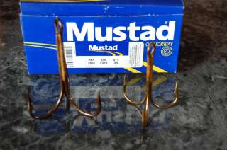 50 Mustad 3551 12/0 Bronze Big Game Treble Hooks use Gator Snagging 