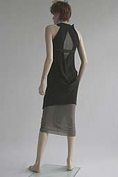 NEW RICK OWENS GEORGETTE DRESS RO2500 white & brown in shop  