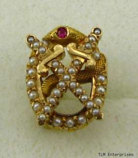 THETA CHI   fraternity 14k Gold Jeweled Snake Sword PIN  