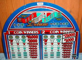 IGT SLOT MACHINE GLASS  RED/WHITE/BLUE DELUXE ROUND TOP NICE GLASS 