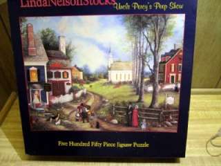 Linda Nelson Stocks 550 pc puzzle Uncle Percys Peep Show   dogs 