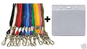25 NECK Lanyards + Badge Holders LOT 13 colors/2 styles  