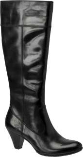  Born 2 Inch Heel Zip On Boot Mallory Black Leather W32427  