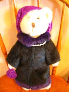 Russ Berrie Teddy Bear Ritz Carlton Grace Purple Coat Gift 1999 Toy 