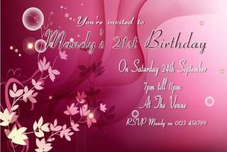 Personalised Party Invitations 18th 21st 30th 40th F15  