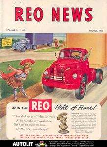 Aug 1953 Reo Fire Truck Magazine 1905 Reo Race Car  