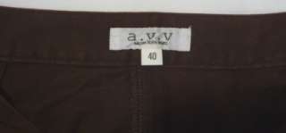 New a.v.v. Ladies Twill Stretch Skirt Sz S Brown LPS154  