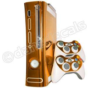 ORANGE CHROME SKIN for Xbox 360 system faceplate mod ki  