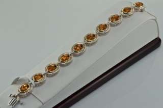 CHARLES KRYPELL 14K YELLOW GOLD/STERLING SILVER OVAL CITRINE LINK 