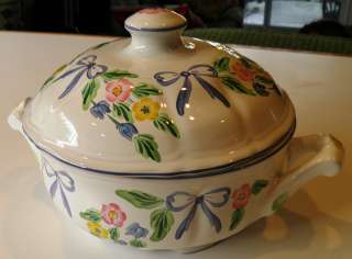   by Herend Hungary Hand Painted Village Pottery Covered Vegetable Dish