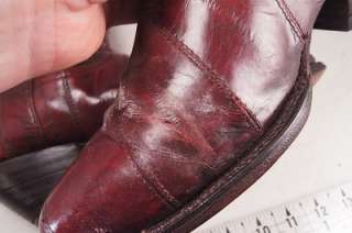 Tony Cat Burgundy EEL Skin 28.5 9.5 Mens Western Boots  