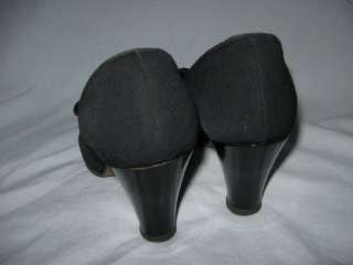 1940s WW2 Black Shoes w Bow United States Shoe Corp 6N  