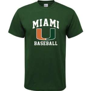 Miami Hurricanes Forest Green Youth Baseball Arch T Shirt  