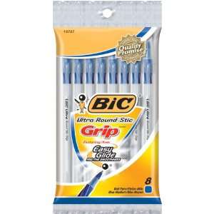  Bic Ultra Round Stic Grip Ball Pens Med. Pt  Blue   674135 
