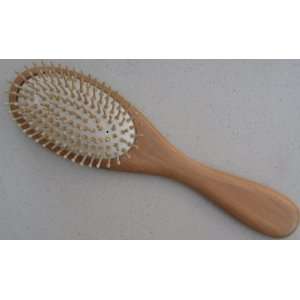  Wooden Flat Cushion Hair Brush with Wooden Bristles   10 1 