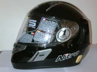 NITRO NSFP UNO MOTORCYCLE FULL FACE HELMET BLACK S  