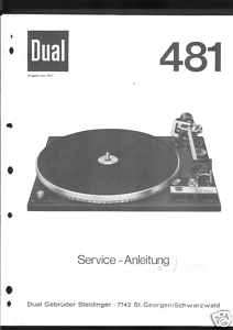 Dual Original Service Manual für Phono 481  