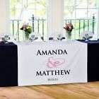 personalized wedding day reception fabric table runner returns 