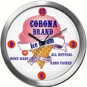  CORONA 14 Inch Ice Cream Metal Clock Quartz Movement 